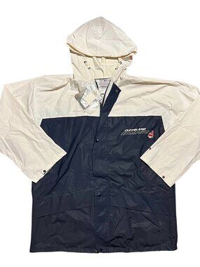 Cleveland Indians Vintage 90s MLB Mirage Chief Wahoo Rain Jacket, Men's XL